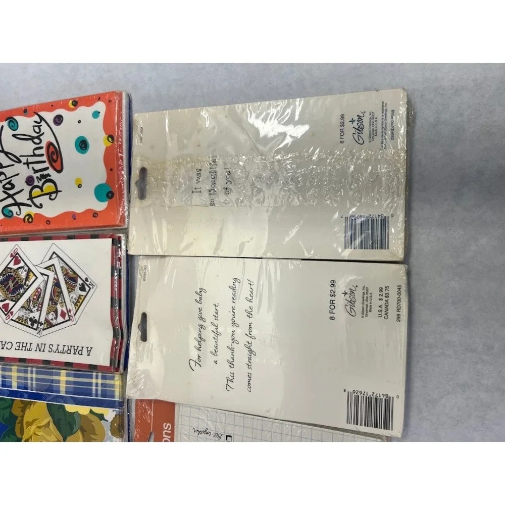 Vintage Greeting Card Lot Invitations Thank You Baby Bridal Shower  11pk